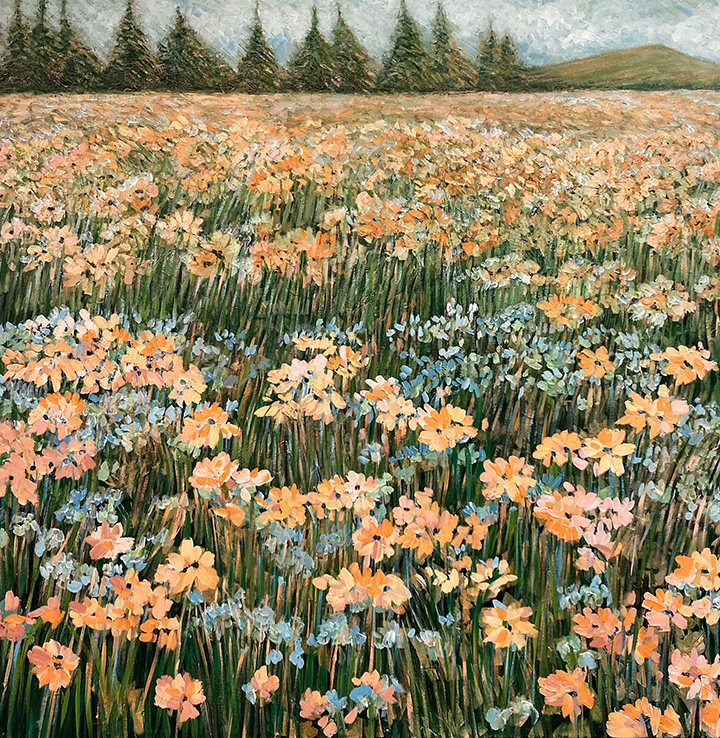 Blush of Spring, Acrylic on Canvas (36"x36")